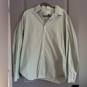 J. Crew Men's Green Gingham Button Down Shirt
